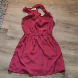 Maroon Halter Dress